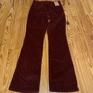 Levi's 725 Women's Corduroy Pants 27x32 High Rise Boot Cut Wine Red Stretch NWT